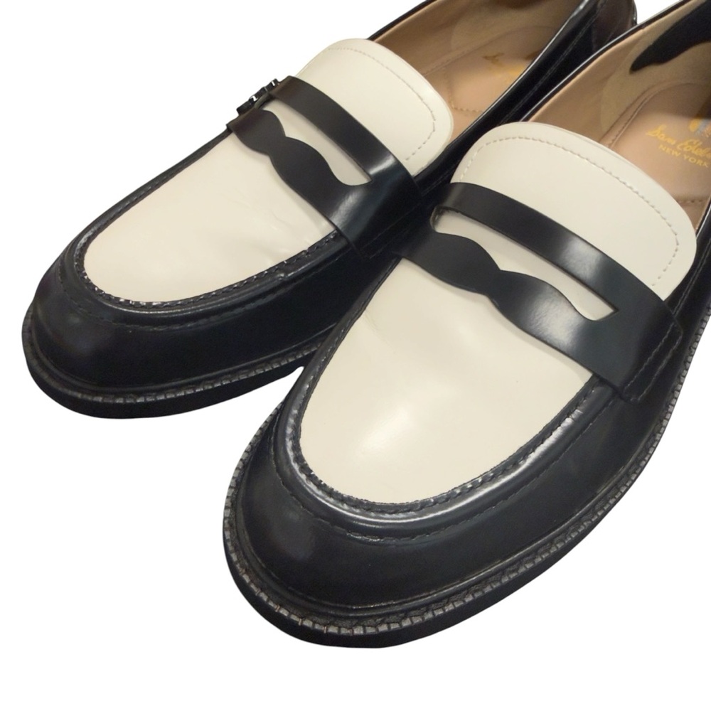 Sam Edelman Women’s Colin Black and White Leather Penny Loafers Size 9 - Picture 5 of 14